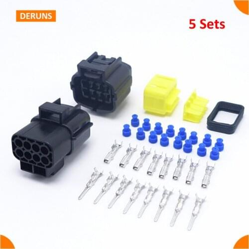 New Brand High Quality 5 Sets 8Pin/Way Car Parts SealedWaterproof Electrical Wire Connector Plug Free Shipping