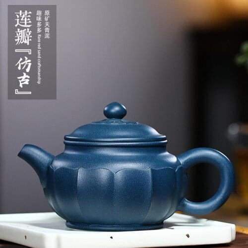 ★of origin direct manufacturers recommended teapot collection ore a undertakes lotus-shaped archaize azure clay pot