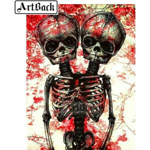 Full square / round drill 5d diy diamond painting "skull" 3d diamond embroidery resin diamond mosaic kit gift ARB42