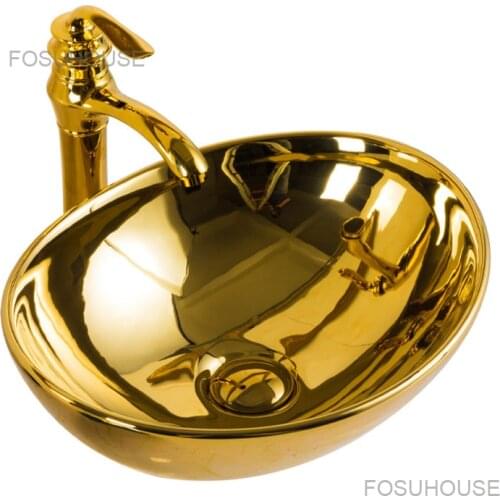 European Style Bathroom sinks Gold Wash Basin Ceramic Wash Basin Hotel Art Basin Toilet Creative Wash Basin Bathroom sink