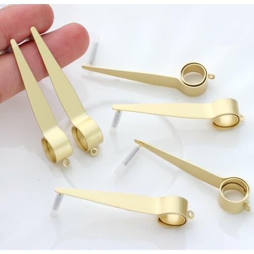 Golden Metal Geometric Whistle Earrings Base Connectors 46*11mm 6pcs/lot For DIY Exaggerated Jewelry Earrings Making Accessories