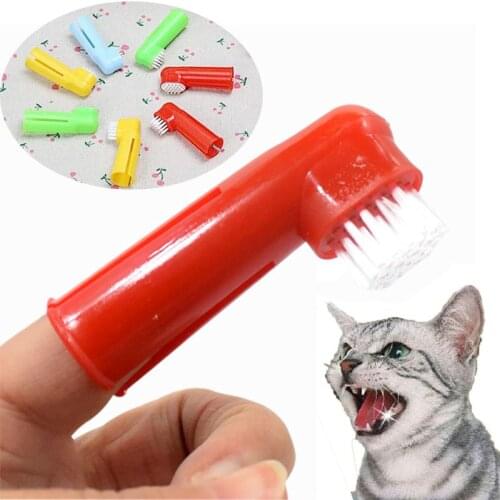 Pet Dogs Cats Oral Dental Clean Teeth Care Hygiene Brush Soft Finger Toothbrush