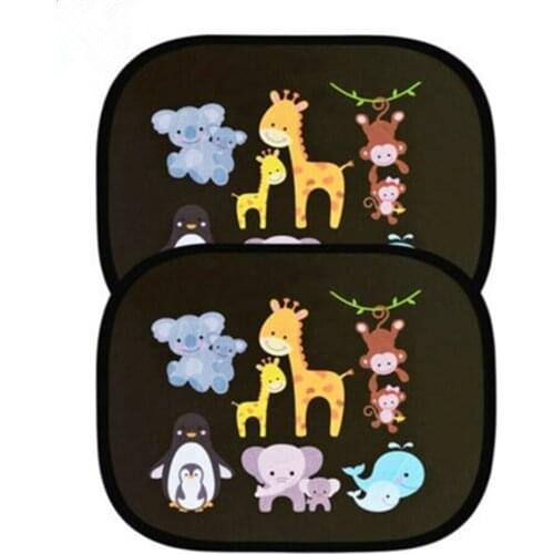 Universal Car Shade Side Cartoon Windows Adjustable Car Styling Creative Design Zoo Animal Shield Protects for kids Accessories