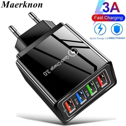 Charger 4 ports usb charger For iphone 12 xiaomi mi mix 4 oneplus Quick charge 3.0 Universal cell Phone charger Wireless charger