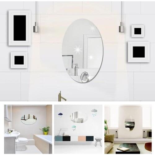 Mirror Stickers Makeup Acrylic Lens Bathroom Living Room Closet Bedroom Self-Adhesive Mirror Wall Stickers