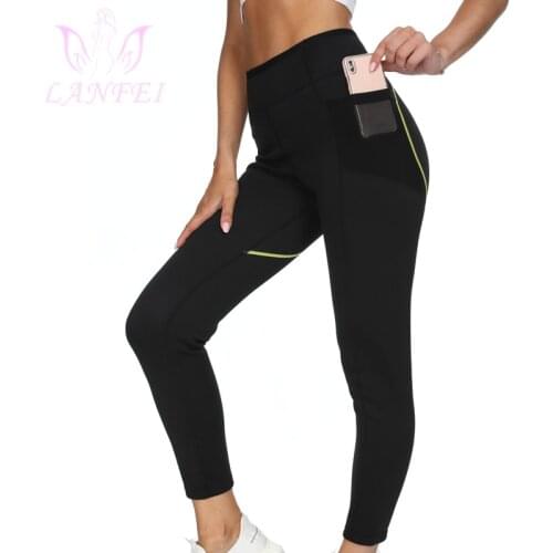 LANFEI Neoprene Sauna Pants Women Slimming High Waist Trainer Sweat Gym Workout Legging Shaper Capris Thermo Fitness Trousers