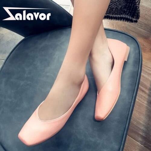 ZALAVOR Size 30-43 Women Flat Shoes Square Toe Women Spring Shoes Fashion Casual Shoes For Women Daily Vacation Footwear