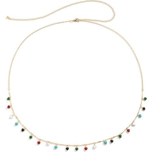 1pc Waist Chain Heart Decor Alloy Fashion Belly Chain Belt Waist Jewelry For Women Lady Girls Jewelry Accessories