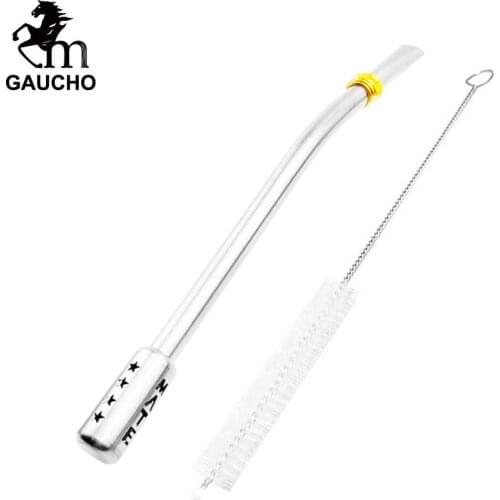 1 PC/Lot Gaucho Yerba Mate Straw Stainless Steel Bombilla Triple Removable Filter Drink Smooth With Brush Easy Cleaning Hot Sale