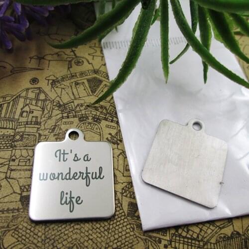 10pcs--"its a Wonderful life"stainless steel charms 5 styles for choosing DIY Charms for necklace bracelets