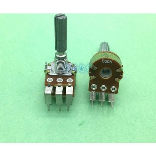 148 stereo channel potentiometer B50K audio amplifier adjustment shaft length 30mm / 25mm bent foot 6 feet