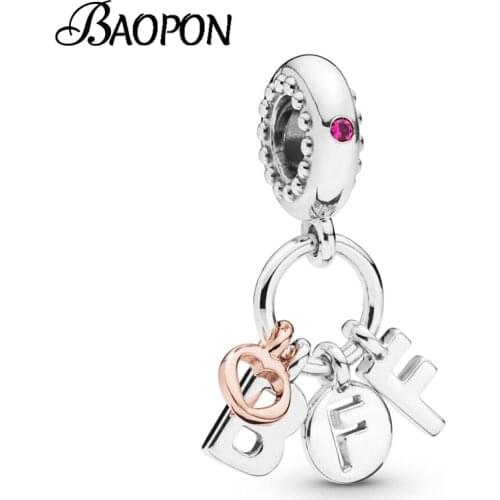 2Pcs/Lot Forever Friends Charms Fits Original Brand Bracelets Necklaces for Friend Lover Jewelry Making Jewelry Accessories