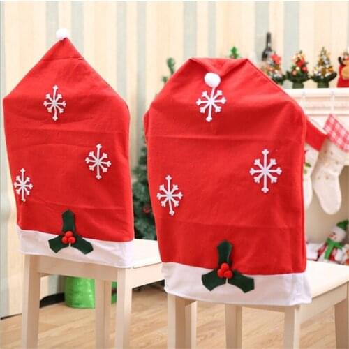 2021 Christmas Removable Chair Cover Dining Slipcover Non-Woven Fabric Seat Case Chair Covers for New Year Chair Protector