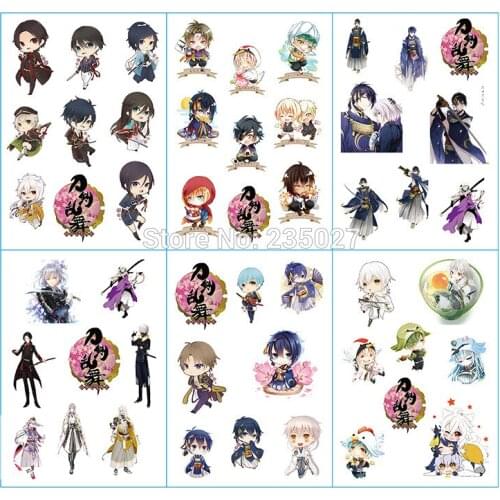 60 sheets/lot Touken Ranbu Online sticker Mikazuki Munechika Imanotsurugi cartoon wall stickers for kids rooms gifts