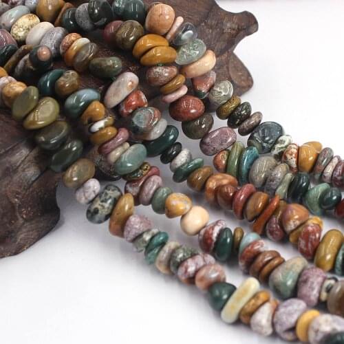 Free Ship 9-10mm Natural Ocean Jaspers Natural Gems Stone Loose Spacer Beads Strand 15inch