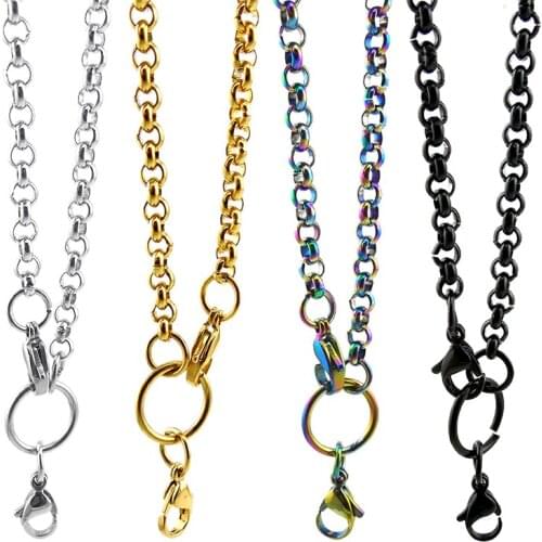 Rolo chain with lobster clasp 14-24 inch can be choose stainless steel rolo chain drop shipping