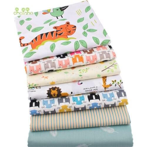Chainho,New Cute Cartoon Series,Printed Twill Cotton Fabric,Patchwork Clothes For DIY Quilting Sewing Baby & Childrens Material