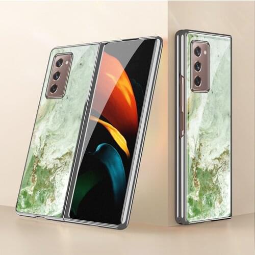 For Samsung Galaxy zfold2 glass mobile phone case female W21 folding protective case w2021 electroplating f9160 male fashion