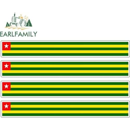 EARLFAMILY 13cm x 1.7cm 4pcs Car Stripe Motorcycle Racing Flag Sticker Skateboard Decal Bike Moto Tuning Togo Car Stickers