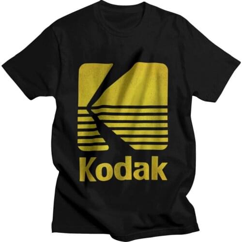 Mens Kodak Kodachrome T-Shirt Funny Photography Tshirt Short Sleeve Cool T Shirt Homme 100% Cotton Tee Clothing