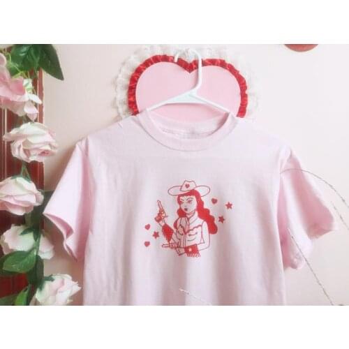 Sexy Cowgirl T-Shirt unisex cotton cute girl vintage aesthetic tumblr women grunge camisetas graphic funny quote top tee tshirt