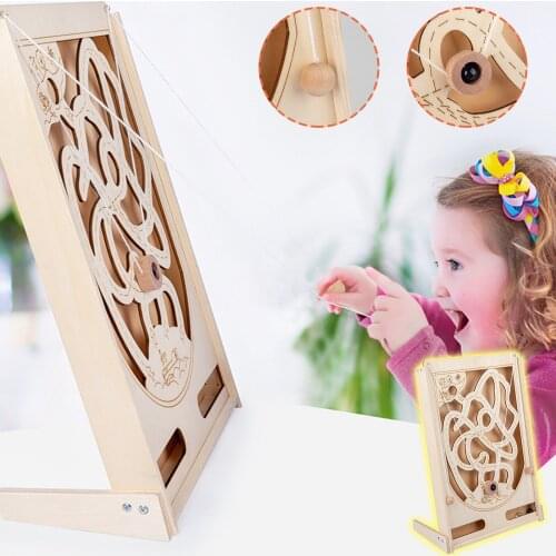 Hole Maze Game Board Games Wooden Pinball Game Machine Kids Toys Balance Hand-eye Coordination Games Parent-child Toy