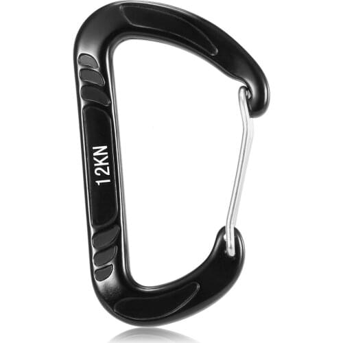 12KN Wiregate Carabiner Snag Free Carabiner Steel Spring Clip Lightweight Hammock Swing Clip Equipment