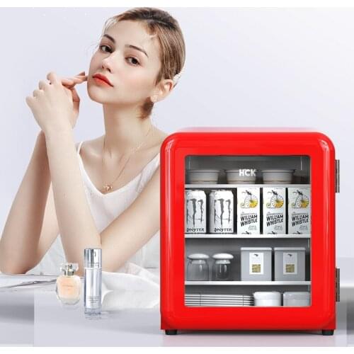 HCK 220V Cosmetics Mini Refrigerator Single Door Beauty and Skin Care Products Refrigerated Mask Lipstick Fresh-keeping Cabinet