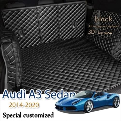 The Trunk Cargo Leather Liner Car Boot Liner Cargo Compartment Floor Carpet Mud For Audi A3 Sedan 2014-2020