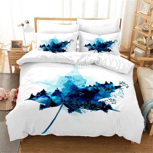 Beautiful Maple Leaf Pattern Red and Green Duvet Bed Cover Pillowcase Bedding Adult Children Bedroom Decoration Home Textile