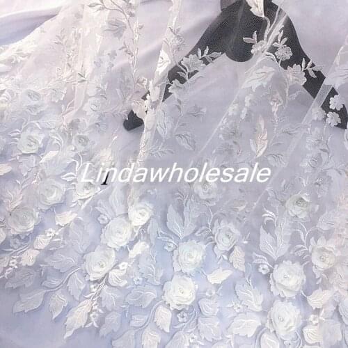 Flower embroidered fabric dress childrens clothing embroidered lace fabric,sewing materials,145cm*45cm(half yard)/pcs