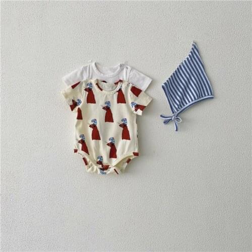 MILANCEL 2021 New Summer Baby Bodysuit Koeran Short Sleeve Cartoon Casual Baby Clothes