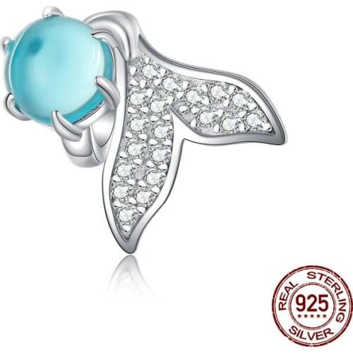 Hot sale authentic 925 sterling silver mermaid tears charm fit Pandora original beads bracelet making women jewelry