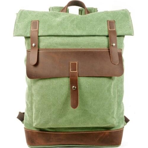 M443 European American Retro Batik Canvas Double Shoulder Fashion Backpack Waterproof Outdoor Travel Mens Bag Student Hiking