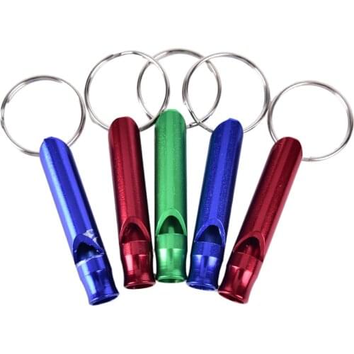Mini 5Pcs Aluminum Alloy Emergency Survival Whistle Keyring Keychain For Outdoor Safety Sport Camping Hunting Color Random