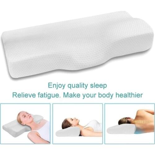 Memory Foam Orthopedic Pillow Slow Rebound Neck Protection Health Care Pillows Butterfly Shaped Orthopedic Sleeping Pillow Adult