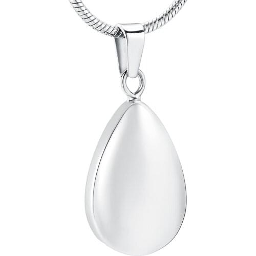 LKJ12729 High Polishing Teardrop Shape Memorial Urn Necklace Blank/ Engravable Stainless Steel Cremation JEWELRY KEEPSAKE