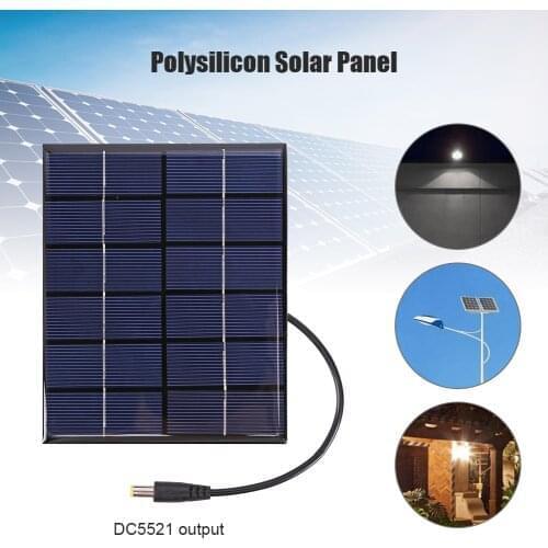 Portable Solar Panel Charger 2W 6V Polysilicon Outdoor Travel Solar Charging Generator for Solar Lights Special