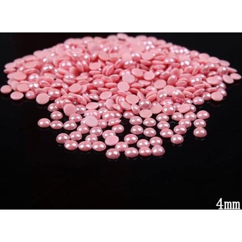 Prajna 4mm Rhinestones Flatback Half Round White Beads Pearl Rhinestone Diamante For Jewelry Resin Hotfix Rhinestones Applique