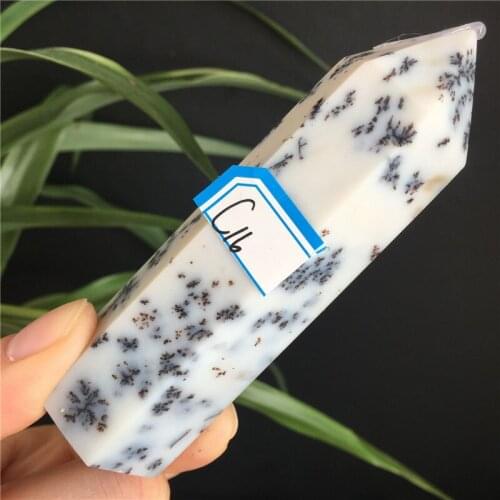 Natural Stones And Minerals Hexagonal Crystal Point Green Spots Home Decoracion Moderno Gift