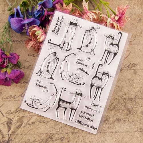 Cat Meow Transparent Clear Silicone Stamp for Seal DIY Scrapbooking Photo Album Decorative Clear Stamp Sheets