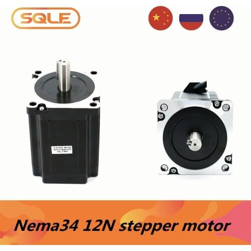 Nema34 open loop stepper motor 86HS156-5504A14 motor length：156mm torque：12Nm 1.8 angle step current：6.2A with 14mm shaft