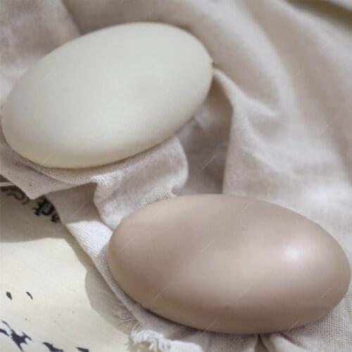 Silicone Soap Mould Craft Mold DIY Handmade Soap Molds Oval Ellipse Shaped Pebble a Thin Type with Flat Bottom Silicon PRZY
