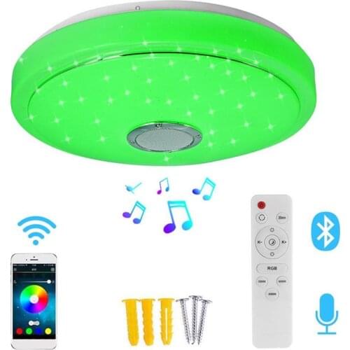 Smart LED Ceiling Light with Bluetooth Speaker Remote Control and App Control Ceiling Light Color Changing RGB Lamps Ceiling
