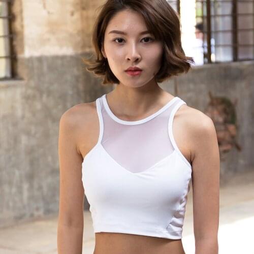 Outer wear sports underwear womens plus size yoga fitness bra shockproof vest-style quick-drying jersey halter summer new style