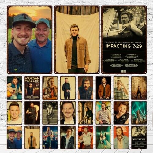 Vintage Metal Sign American Country Singer Morgan Wallen Retro Tin Poster Home Decoration Iron Paintings Wall Art Bar Club Decor