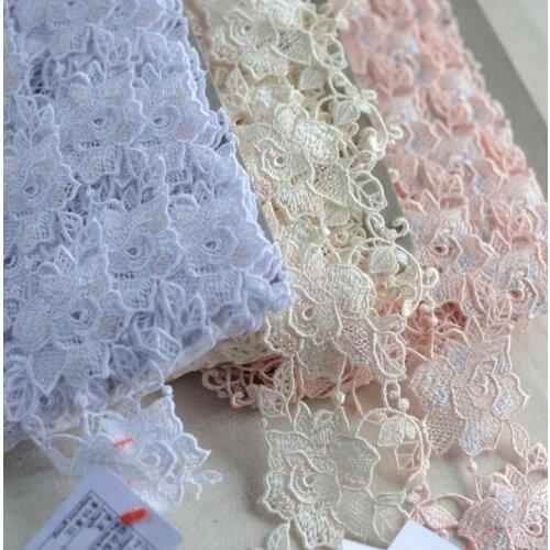 High Quality 2 Meter 6cm Width Beautiful Water Soluble DIY Handmade Craft Polyester Embroidered Lace Trim