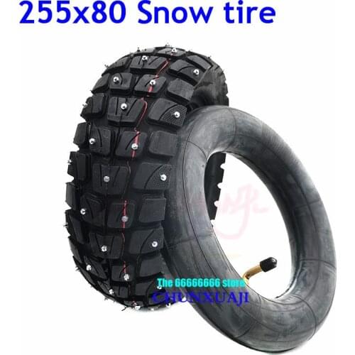 High Quality 10 Inch Wear-Resistant Winter Snow Tire 255x80 Off-road Outer Tire for Kugoo M4 Pro,ZERO 10X Kaabo Mantis 10x3 Tyre