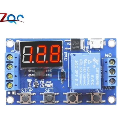WS16 DC 6-30V Support Micro USB 5V LED Display Automation Cycle Delay Timer Control Off Switch Delay Time Relay 6V 9V 12V 24V
