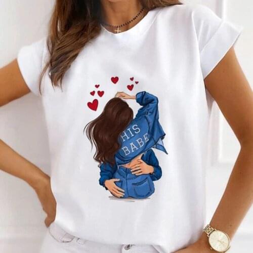 New Summer Fashion Shirt Lips Sunflower Graphic T Shirts Women Tops Base O-neck White Tees Kiss Love Funny Girls Loose Tshirt
